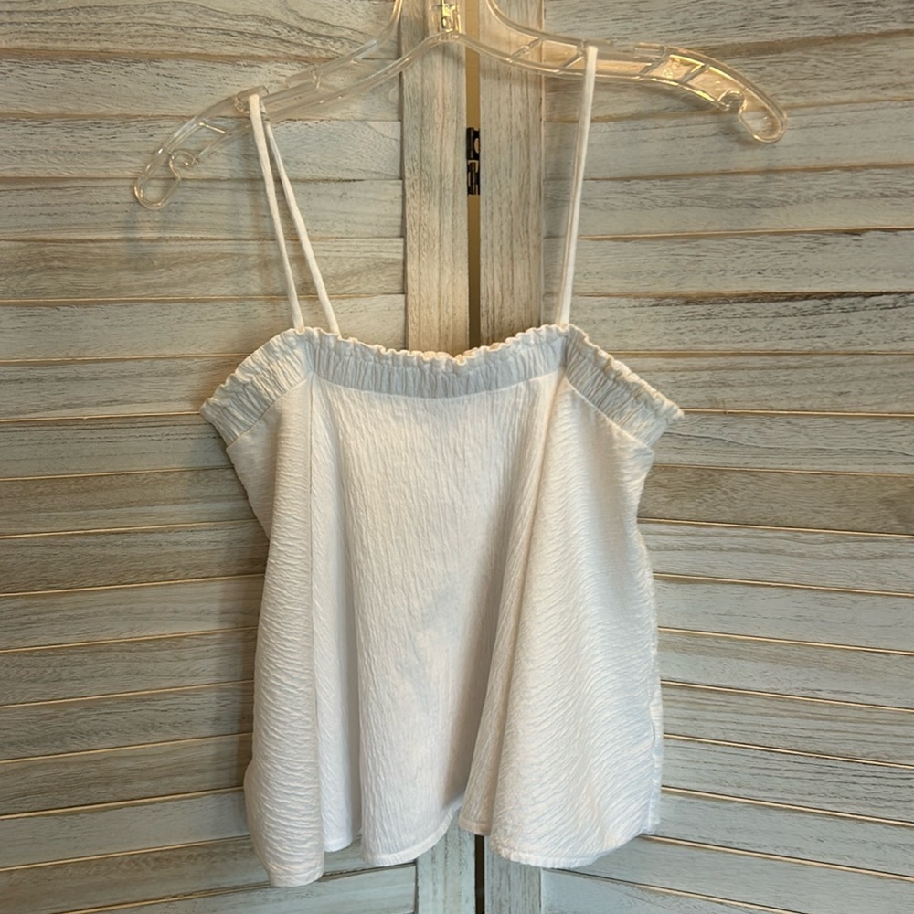 GAP Cream Textured Spaghetti-Strap Tank Top